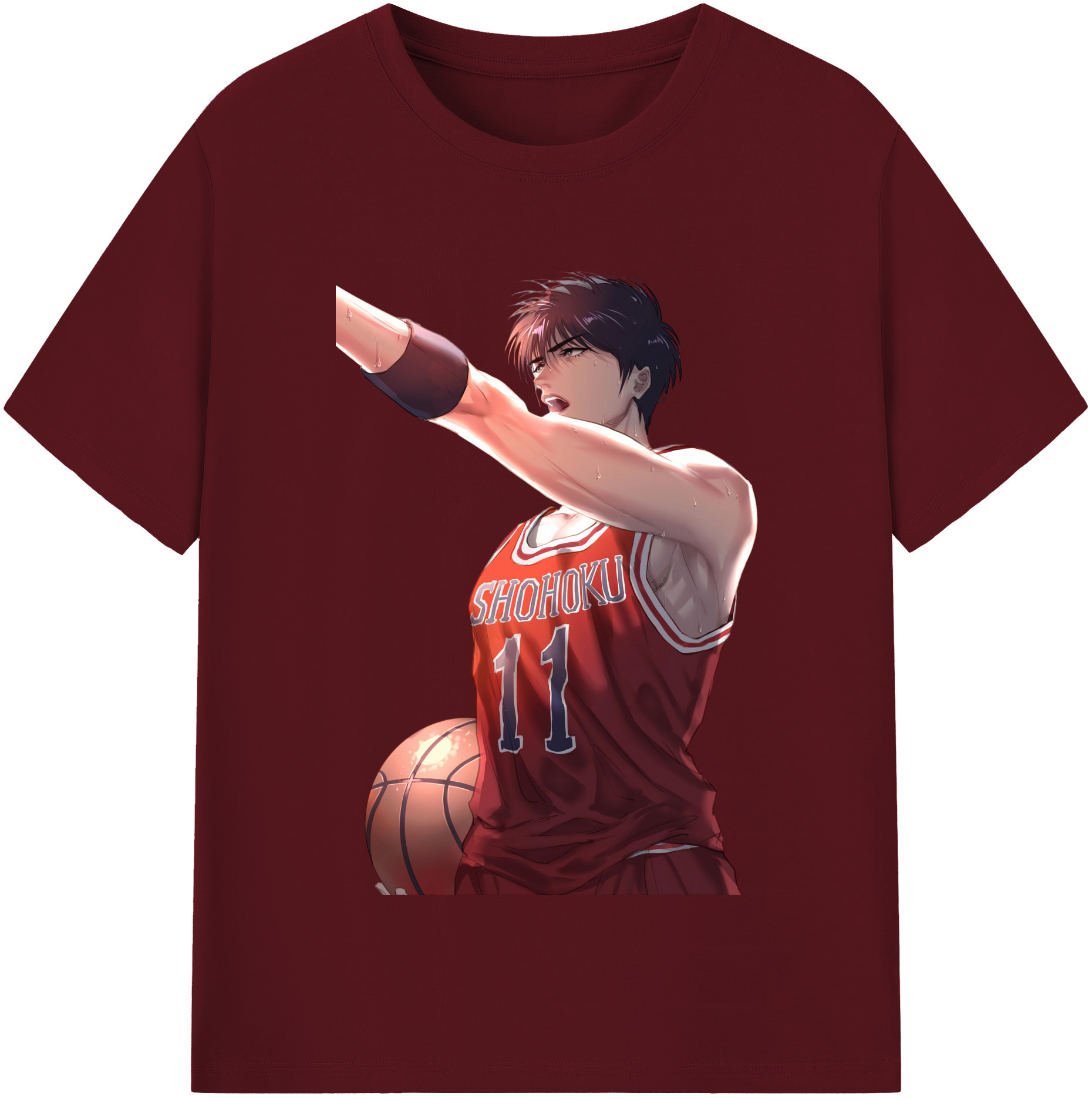 SLAM DUNK／スラムダンク 綿100％半袖Tシャツ（フロントプリント）